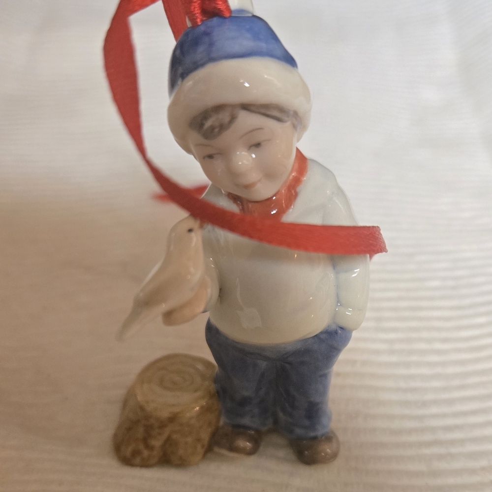 Bing & Grondahl 2007 Boy With Bird Collectible Christmas Ornament w/ Box OBO